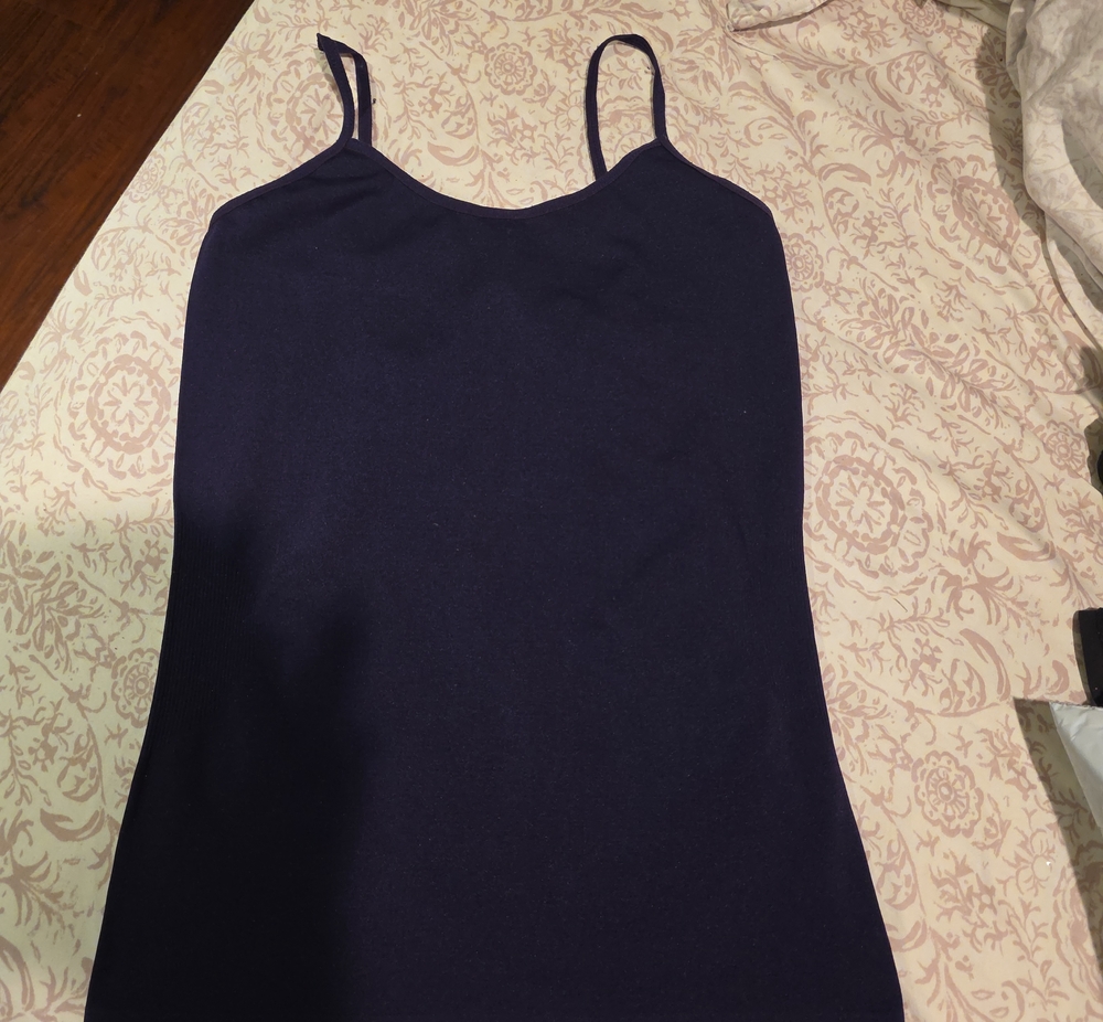 Slim Fit Navy Spaghetti Strap Tank Top - Women